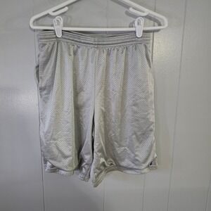 Champion Mesh Athletic Shorts Mens Medium Gray Elastic Waist Pockets Gym